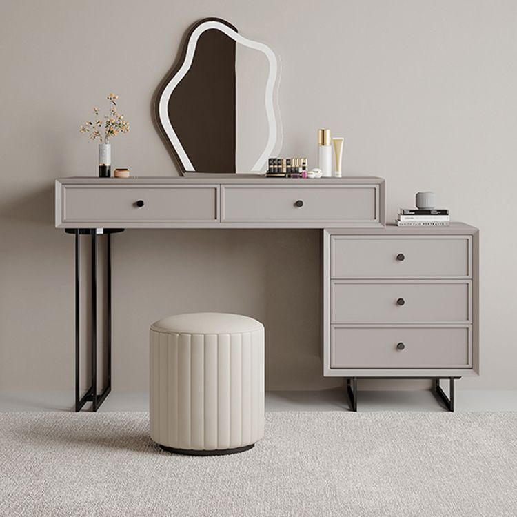 Standing Grey Makeup Vanity Desk Bedroom Vanity Dressing Table Set