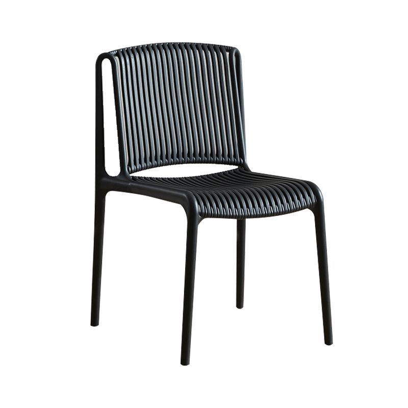 Chaise d'appoint en plastique pour cuisine scandinave, salle à manger, dossier à lattes