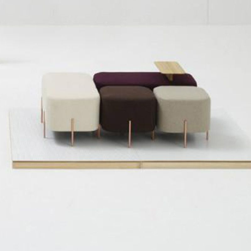 Solid Color Fabric Standard Stool Modern Simple Square Upholstered Footstool