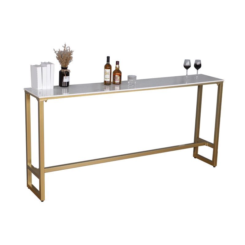 Glam Style Rectangle Bar Table 1/2/5 Pieces Faux Marble Counter Table for Indoor