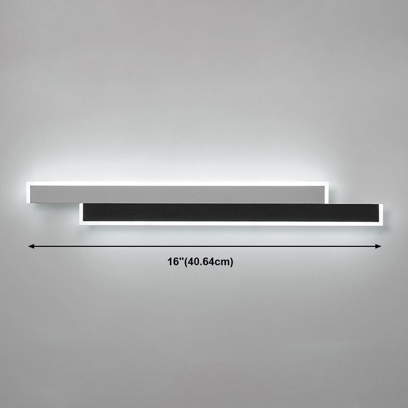 Contemporary Style Linear Wall Light Fixtures Metal 2 Lights Led Wall Mount Lamp