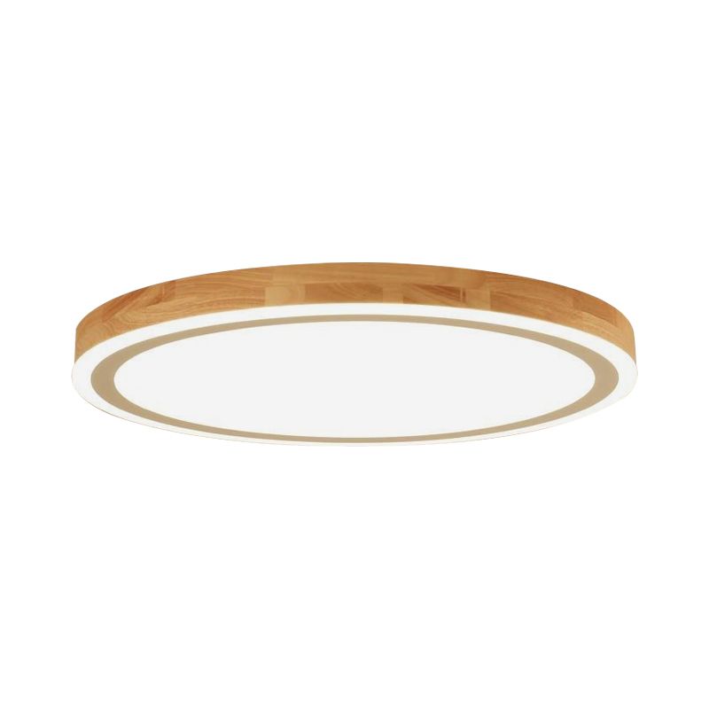 Kit de plafonnier LED en bois naturel, éclairage rond Super fin de 12/15 pouces de diamètre, de Style nordique, pour chambre à coucher