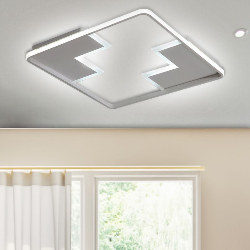 Acrylic Block Flush Ceiling Light Fixture Simplicity 19"/23"/27.5" Wide LED White/Black Flush Mount Lamp in Warm/White Light