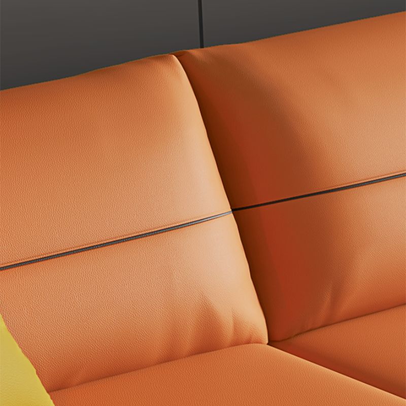 Faux Leather Futon Sectionals with Storage and Slipcovered for Living Room