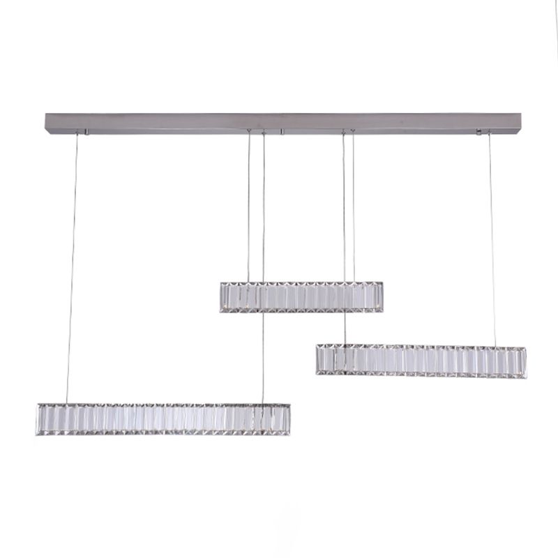 Contemporary Island Light Linear Crystal Island Chandelier Lights for Kitchen