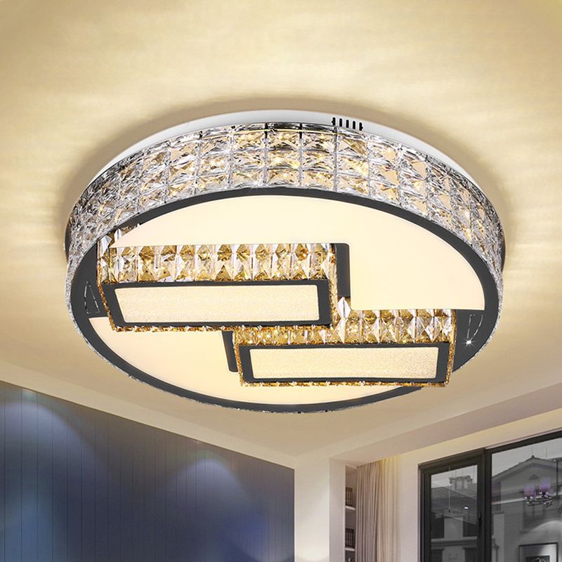 Batteria a LED vicino all'apparecchio di illuminazione a soffitto Modernismo in acciaio inossidabile inserito in cristallo Flushmount