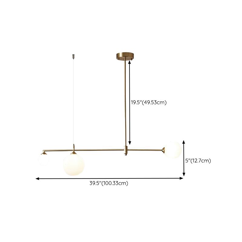 Glass Linear Hanging Lamp Kit Modern Hanging Island Lights for Dining Room