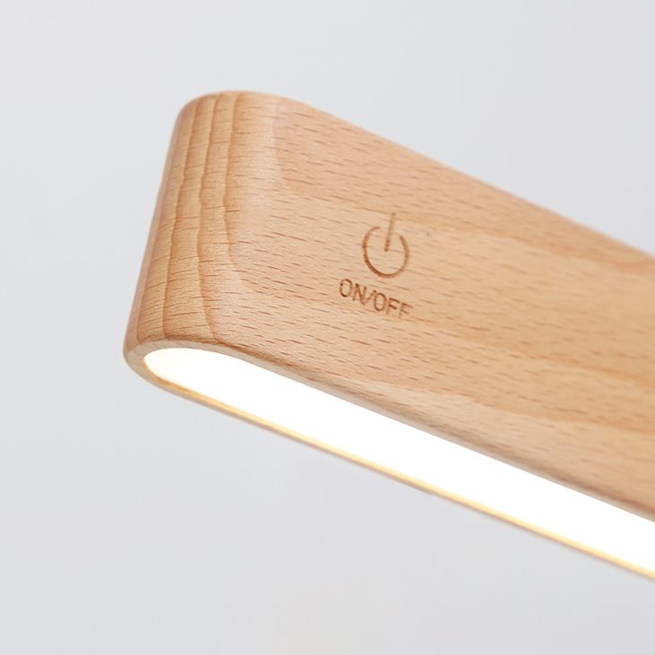 Simplicidad nórdica Luces de madera de madera Rectatable Rectangular Creative LED Lámpara de pared para dormitorio