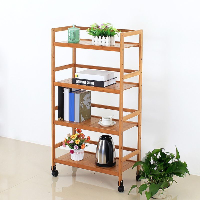 Brown Color Modern Style Bookshelf Bamboo Bookcase for Study Room