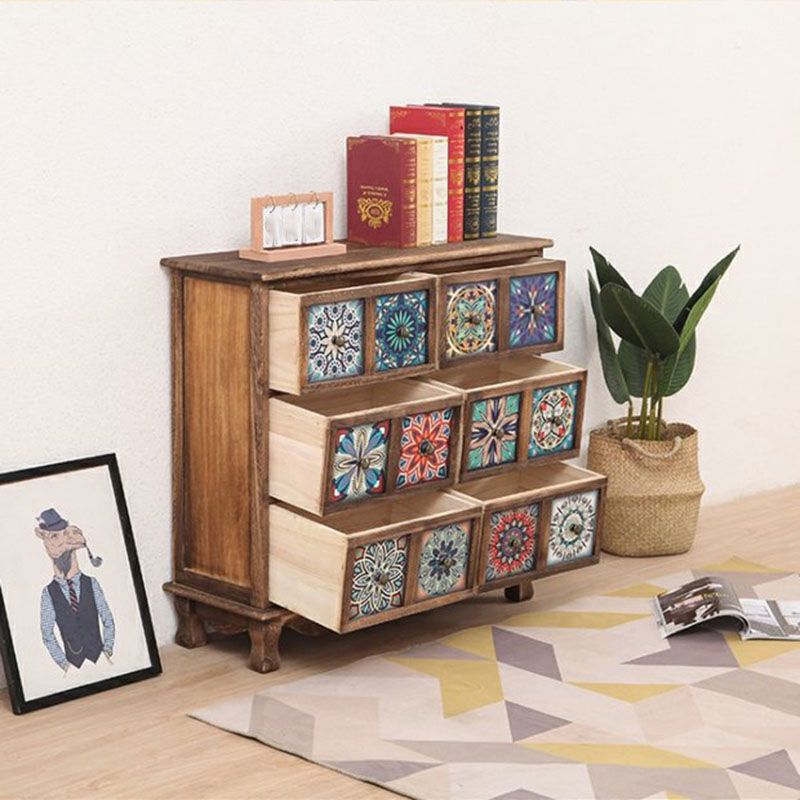 Coastal Storage Chest Solid Wood Dresser , 11.7/14.04 Inch Width