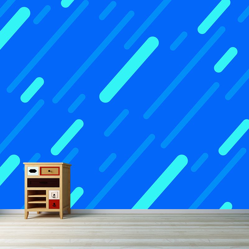 Bright Color Geometric Shapes Mural Stain-Proof Modern Living Room Wall Art, Made to Measure