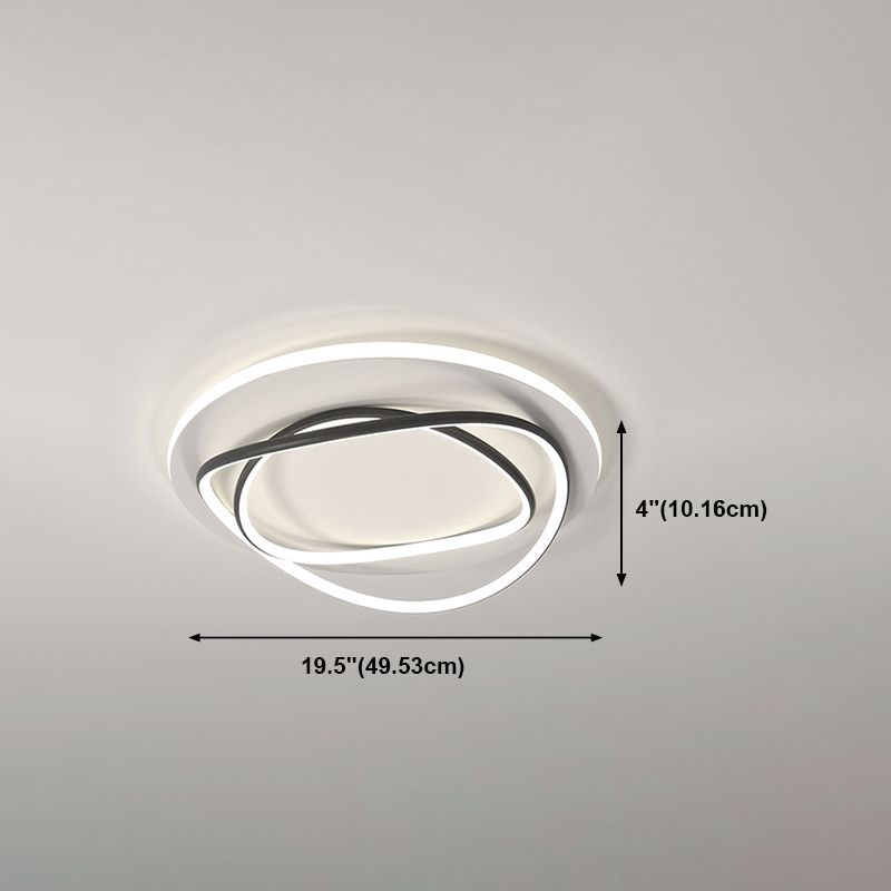 Metal Round Shade Flush Plafond Light Style moderne 2 LICTES ALIMENT