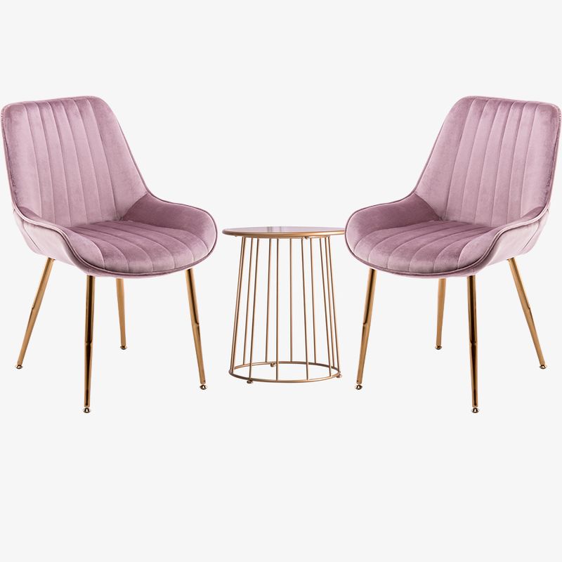 Chaises sans bras de salle à manger en métal nordique, chaise latérale rembourrée pour Restaurant
