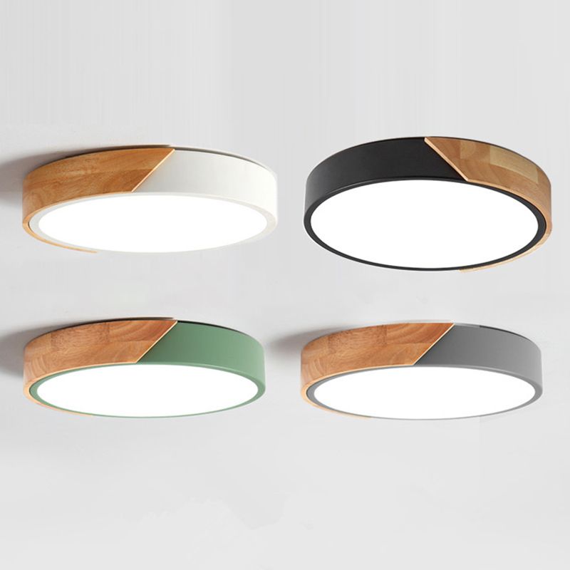 Plafonnier LED macaron encastré en forme de cercle, plafonnier Anti-poussière pour chambre à coucher