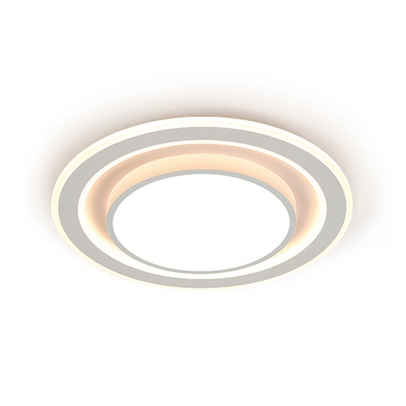 Plafonnier encastré de forme géométrique en métal, éclairage encastré moderne à 1 lumière en blanc