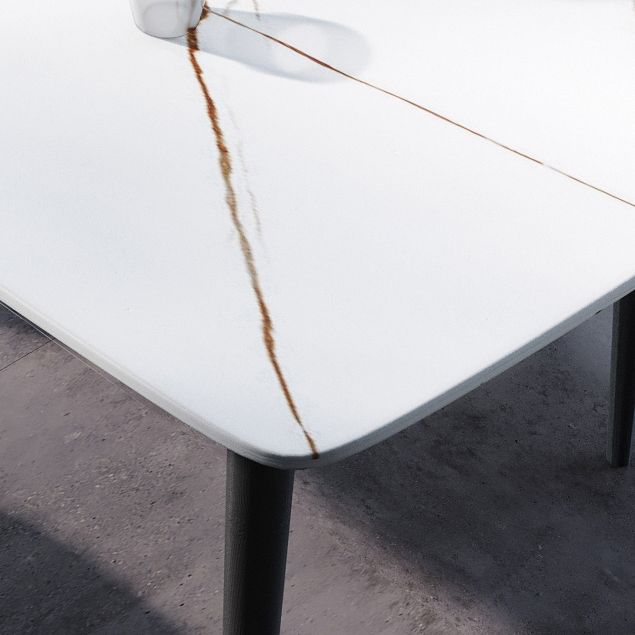 Rectangle Modern Dining Table Four-Color Fixed Table with Sintered Stone