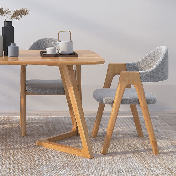 Mesa rectangular de roble moderno, muebles de pedestal doble de madera maciza para interiores