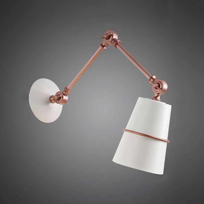 Nordic Metal Wall Light Bucket Shape Adjustable Wall Sconce for Living Room
