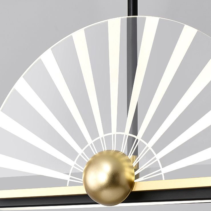 Modern Style Geometry Shape Island Lights Metal 3 Light Island Lighting in Black