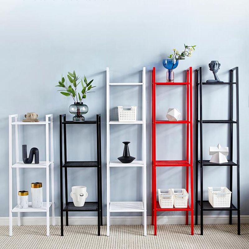Modern Metal Ladder Bookshelf Vertical Open Bookshelf for Living Room