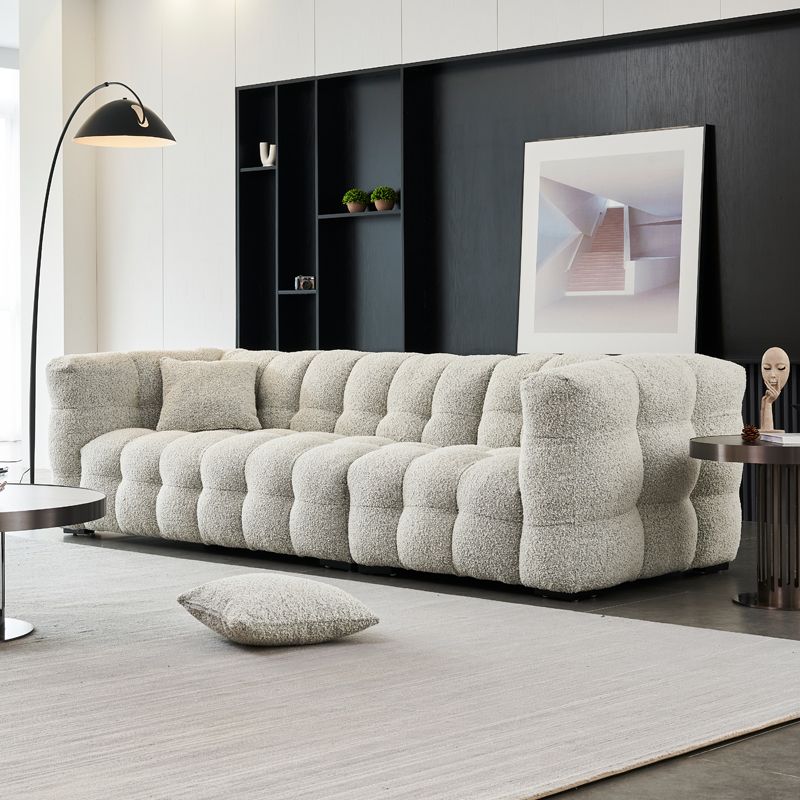 Contemporary Square Arm Tufted Tight Back Sofa Couch for Living Room