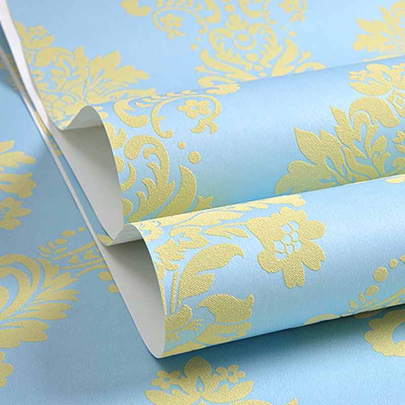 Medallion Damask Wallpaper Roll Luxe 3D Embossed Wall Decor in Bright Color, 54.2-sq ft