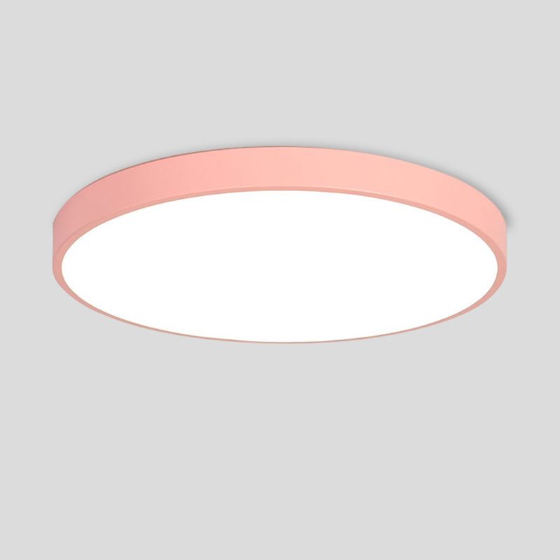 1-Light Round Flush Ceiling Light Fixture Modern Style Metal Led Flush Mount