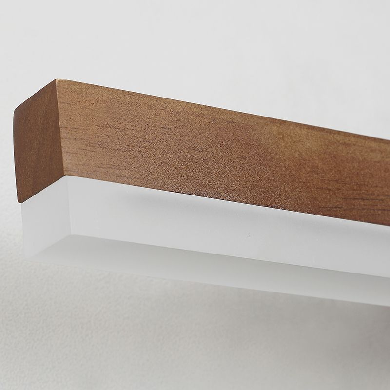 Miroir à LED en bois Light moderne nordique ajusté en application murale à la salle de bain pour la salle de bain