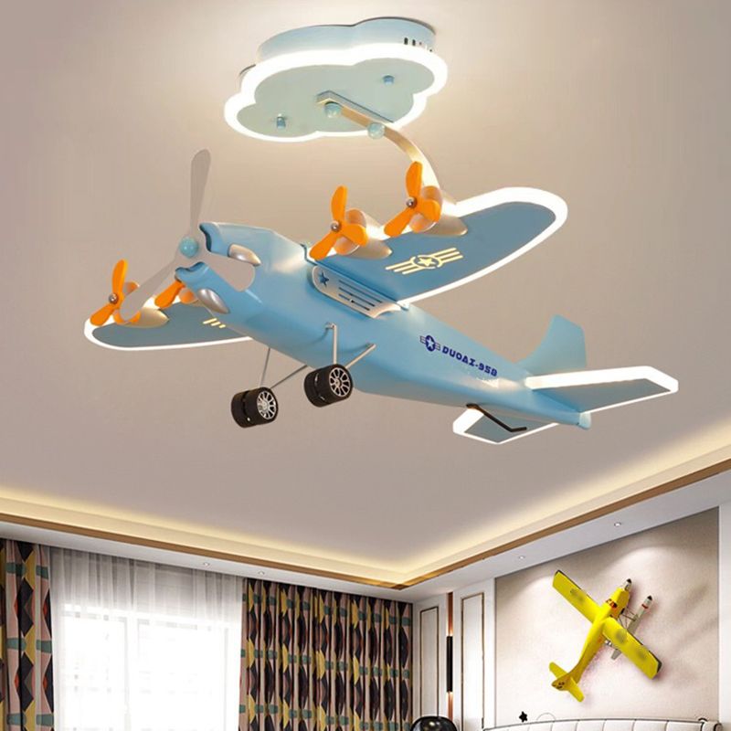 Metal Cartoon Semi Flush Mount Modern Flush Ceiling Light Fixture
