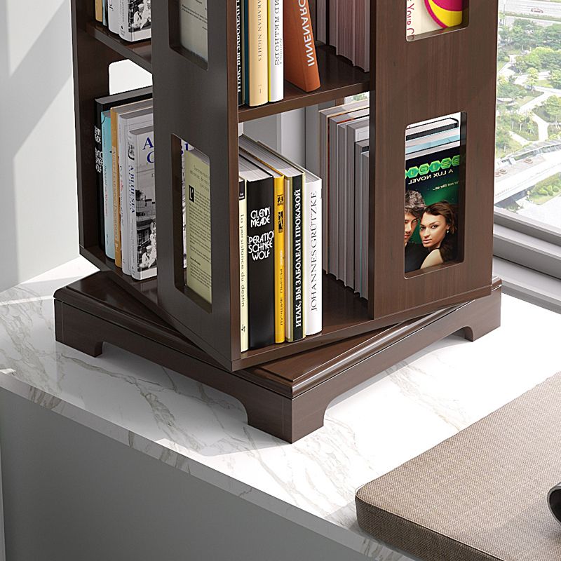 Solid Wood Bookshelf Scandinavian Rotatable Open Back Bookshelf