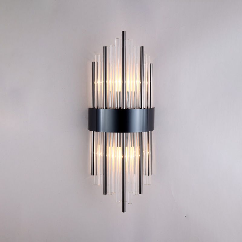 Crystal Wall Sconce 1 Light Modern Style Wall Mount Lamp with Metal for Bedroom