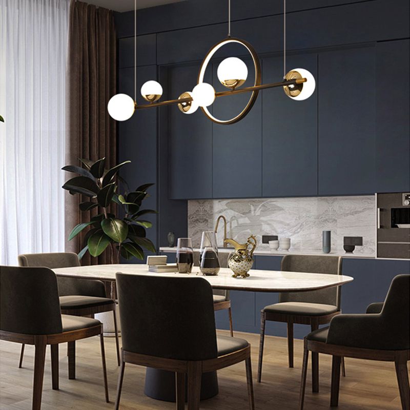 Modern Style Chandelier Light Round Shade Ceiling Hanging Light for Dining Room