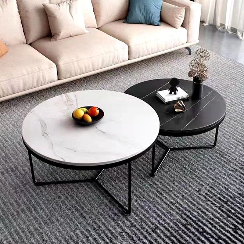 Frame 1 Coffee Table Slate Round Coffee Table for Living Room