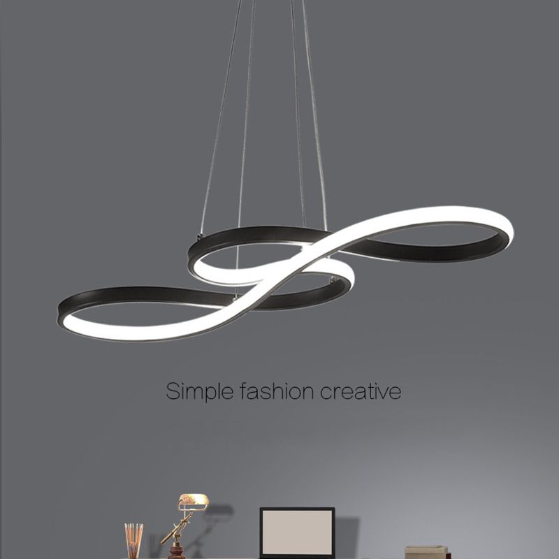 Iluminación colgante LED acrílica LED LED de giro para sala de estudio comedor