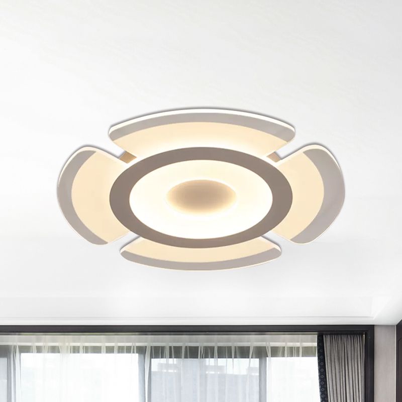 8"/16.5"/20.5" Wide Simple Floral Acrylic Flush Ceiling Light LED Flush Mount Lamp in Warm/White Light
