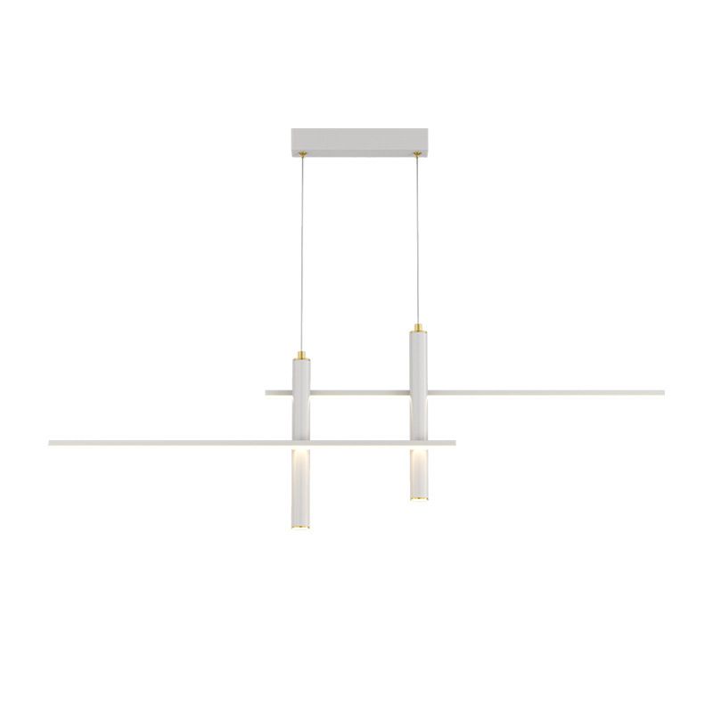 Metal Linear Shape Hanging Lights Modern 4 Lights Pendant Light Fixtures