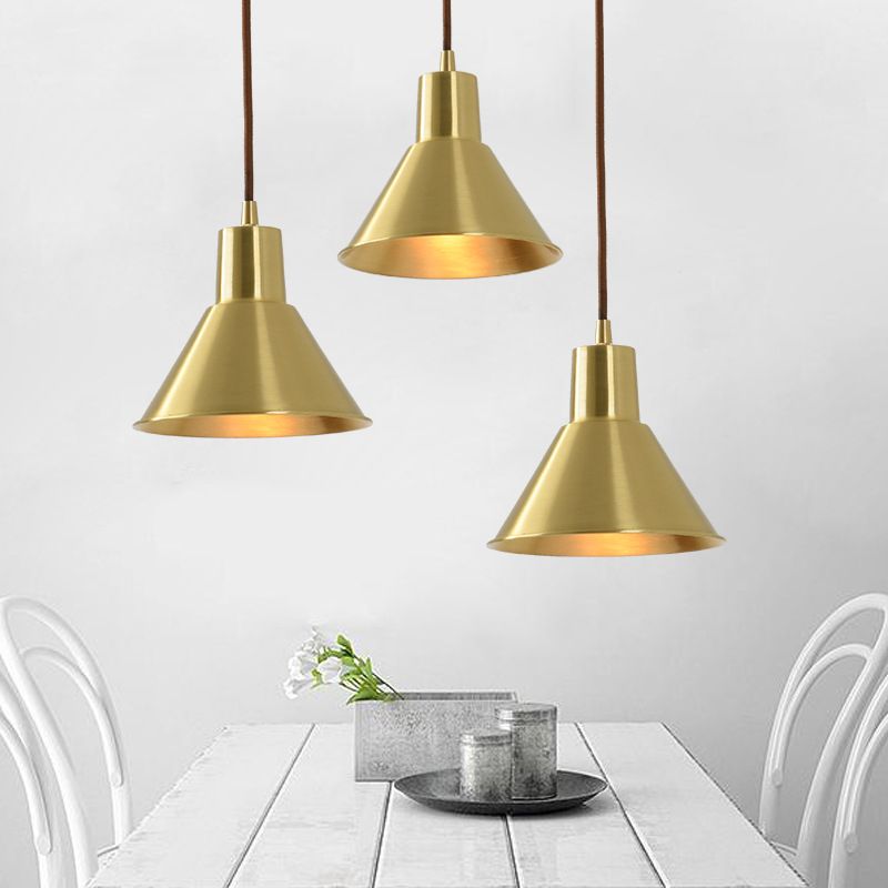 Geometrisch gevormd plafondlicht Postmodern metallic 1 hoofd Goudhangend hanglampje