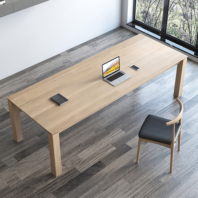 Massives Holz Rechteck Esstisch Moderne moderne Küchenholzholz mit 4 Beinen