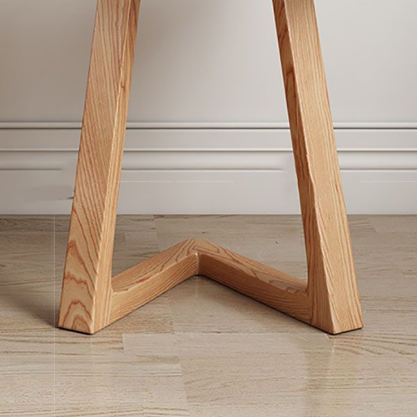 Solid Wood Square Top Side Table 19.7" Tall Abstract Base End Table