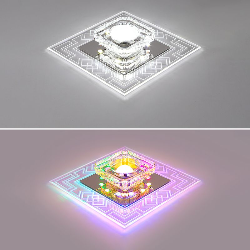 Plafonnier LED en cristal de style moderne, plafonnier encastré avec trou de 2 à 4 pouces de diamètre