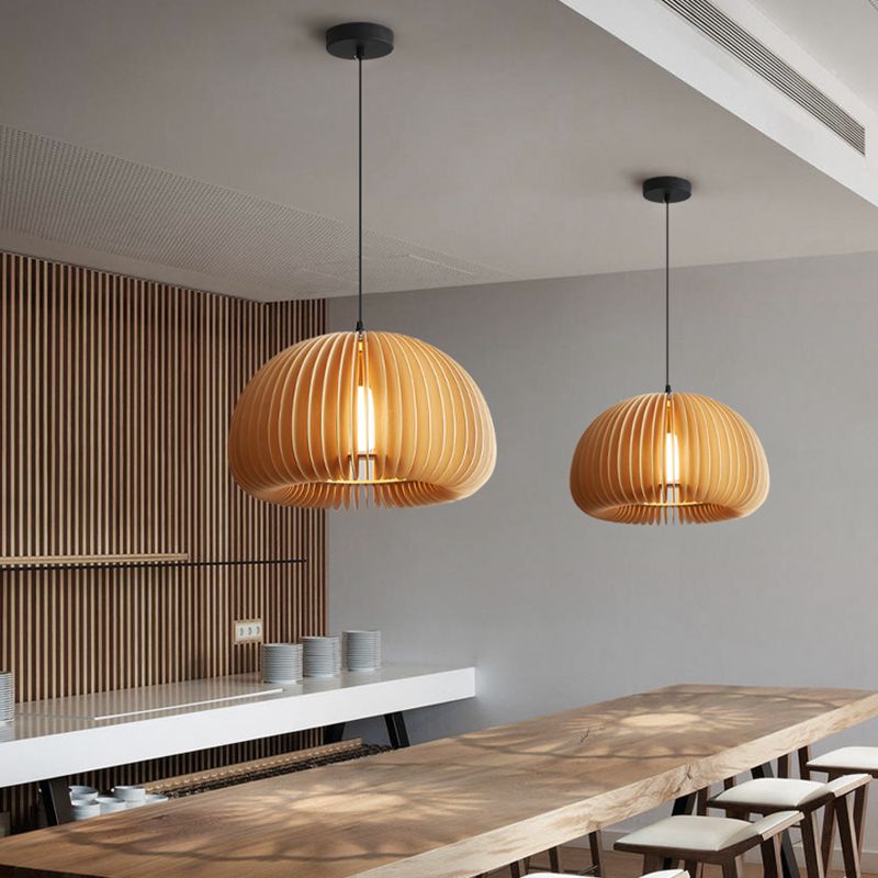 Aménagement de pendentif en bois léger en bois moderne pour le salon