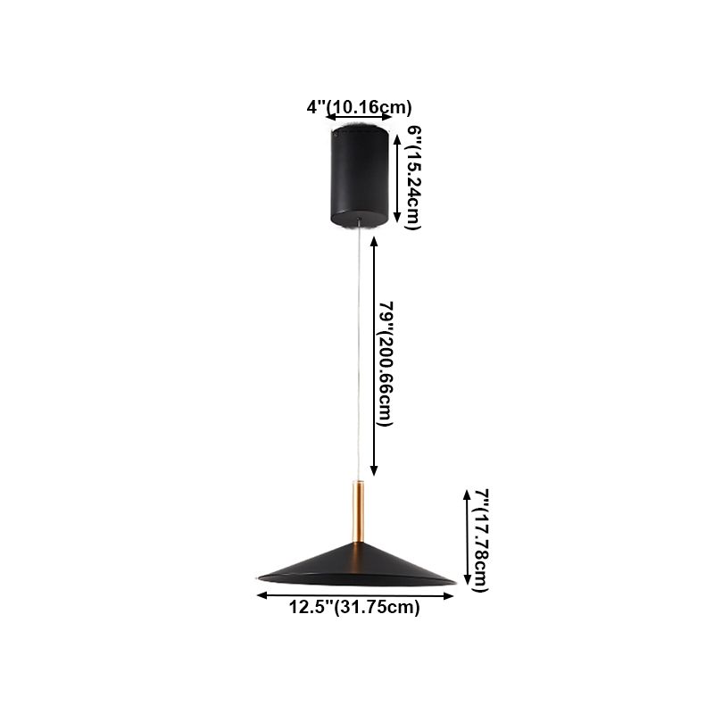 Cone Shape Hanging Lighting Postmodern Style Metal 1 Light Pendant Lamp for Bedside