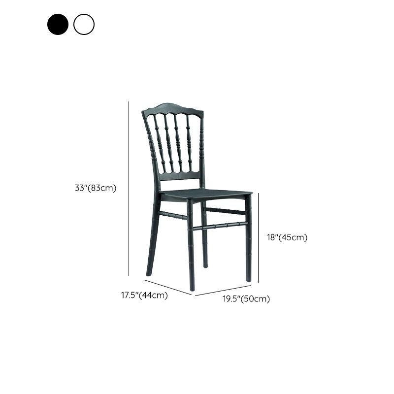 Glam Kitchen Dining Side Chair Plastic Armless Chair Windsor Back Side Chair