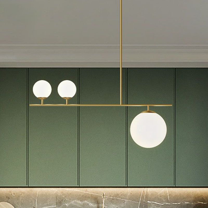 Simplicité globe suspendu lampe opale 3 ampoules