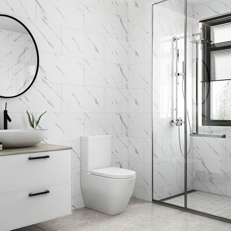 Floor Wall Tile Marble Pattern Wallpaper Rectangular Bathroom Kitchen Wallpaper