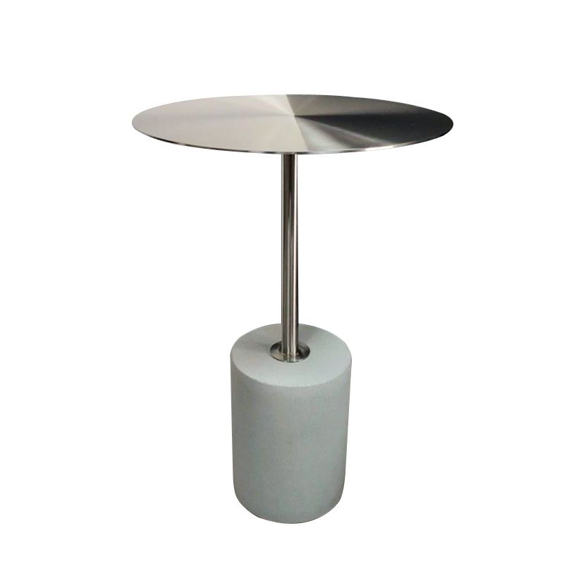 Mid-Century Modern Pedestal Metal Coffee Table Round Top Shape Cocktail Table