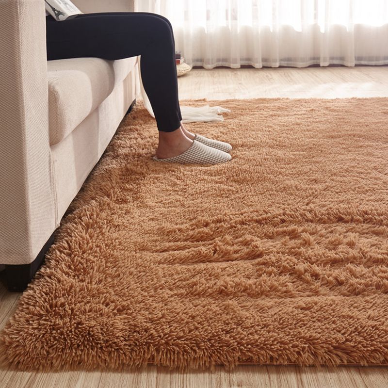 Multicolor Comfort Rug Polyester Carpet Solid Indoor Rug Non-Slip Backing for Living Room