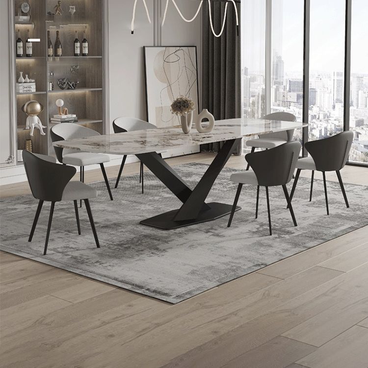 Modern Sintered Stone Top Dining Set Rectangle 1/3/4/5/7/9 Pieces Dining Room Table Set