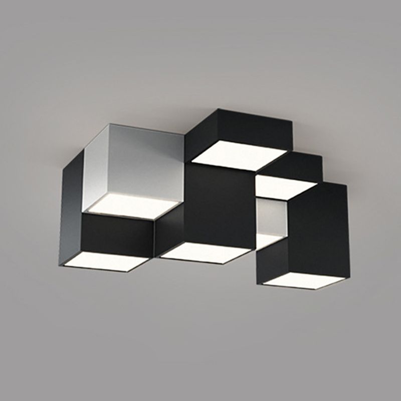 Geometric Rectangular Combination LED Flush Mount Light Modern Minimalist Multi-Lights Ceiling Lamp for Bedroom Living Room