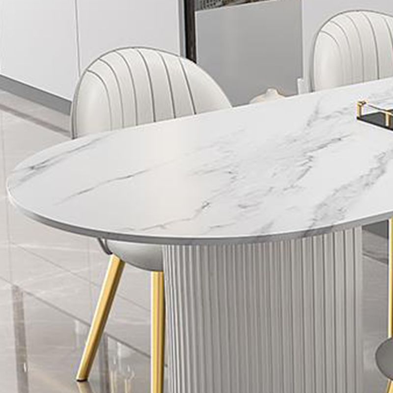 Sintered Stone Dining Table White Traditional Luxury Dining Table